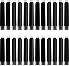 BEILUNER Fountain Pen Set Ink Cartridges Black Color, Value Pack of 24 Refill In