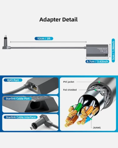 for Starlink GEN2 Ethernet Adapter for Dish Antenna Internet V2 Powerline Cable - Picture 6 of 6