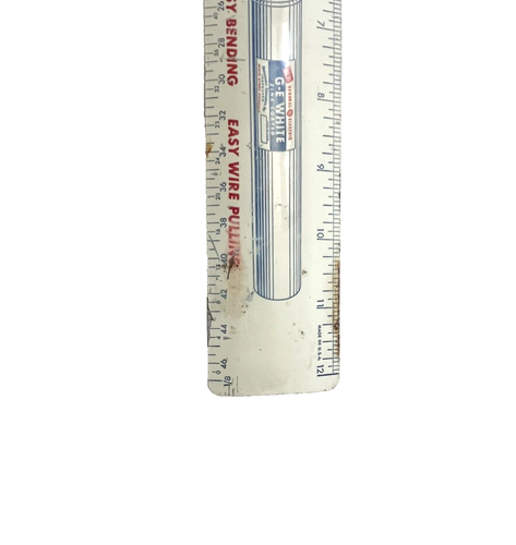 The New G-E White Metal Vintage Ruler General Electric 12 Inches Advertising - Picture 4 of 5