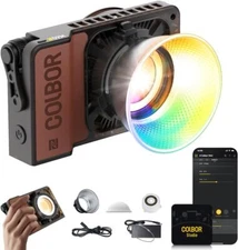 COLBOR W60R RGB Video Light 60W 2700-6500K COB Continuous Output Lighting