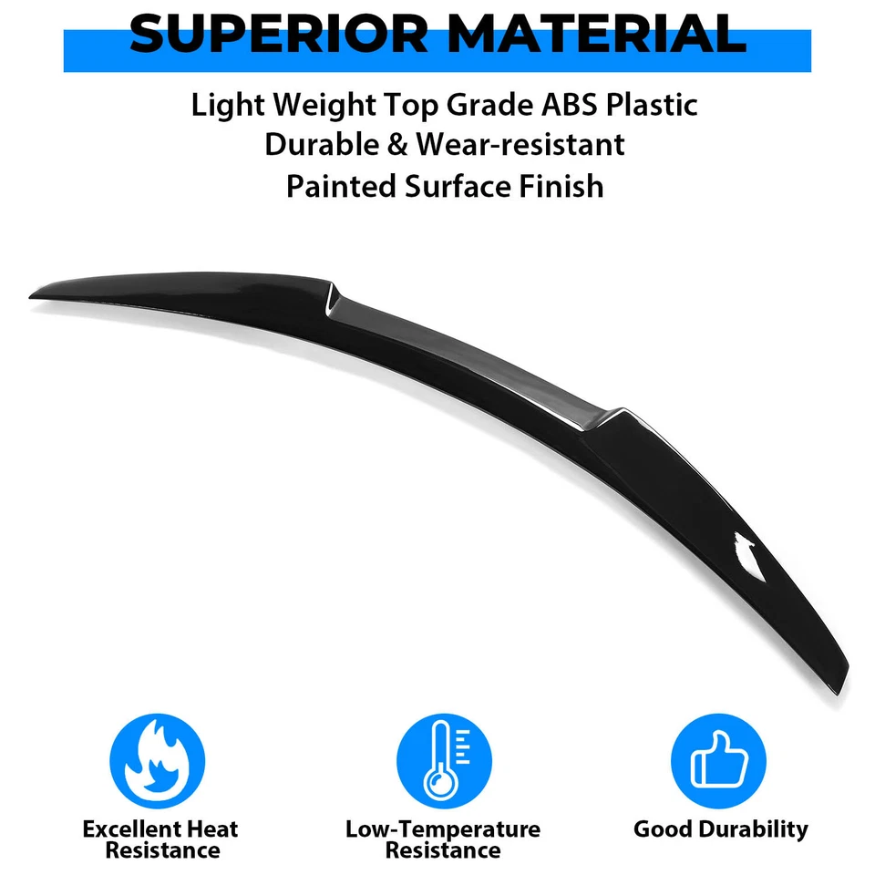 Rear Trunk Spoiler Rear wing For 19-25 BMW G20 330i G80 M3 Gloss Black M4 Style - Image 4 of 4