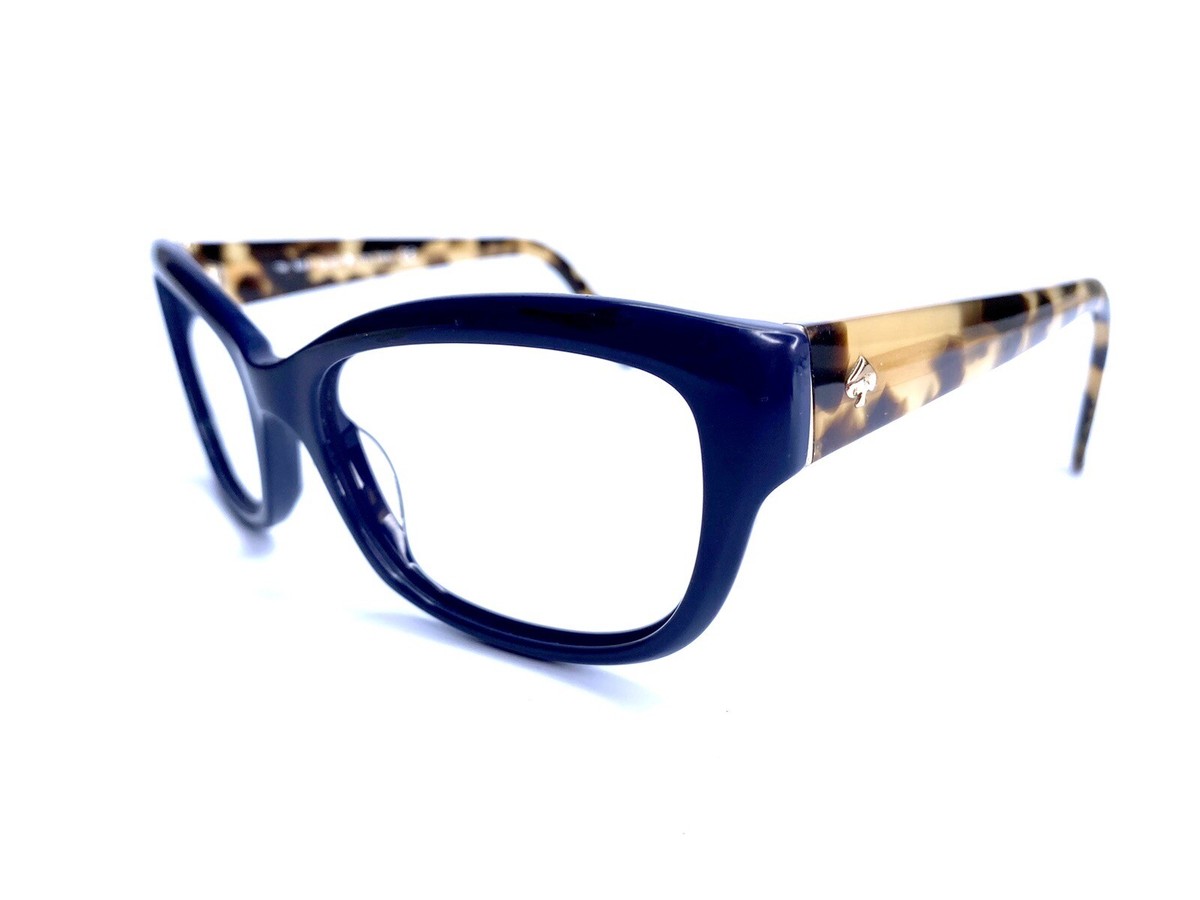 Kate Spade Blue Cats Eye Wayfarer W Leopard Temple Glasses 