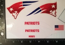 New England Patriots Leather look Mini Size football helmet decals set
