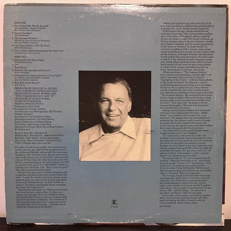 FRANK SINATRA - Some Nice Things I've Missed (1974) - 12" Vinyl Record LP - EX Foto 2 de 3