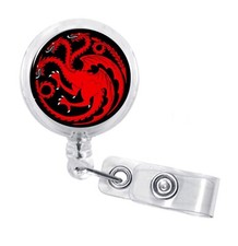 Game Of Thrones, GOT, House Targaryen, Retractable Badge Name Tag ID Holder 3D