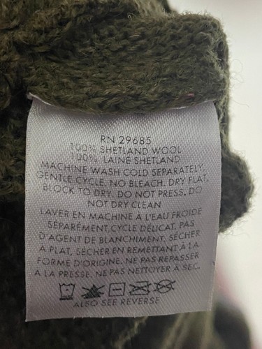 Vintage Pendleton Sweater Men's Large Dark Green Shetland Wool Quarter Zip - Picture 7 of 10