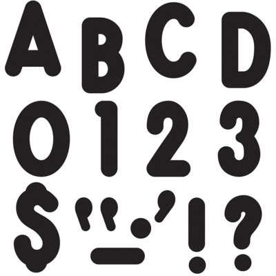 Black 7-Inch Billboard Uppercase (EN/SP) Ready Letters Trend Enterprises Inc. T-
