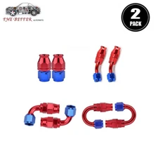 2X AN4 AN6 AN8 AN10 AN12 PTFE Hose End Fitting Adapter for Oil Fuel Gas Line E85