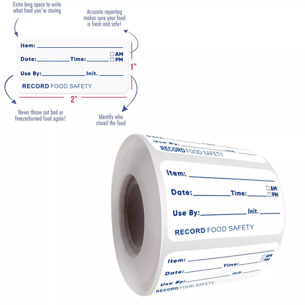 500/1000x Removable Freezer Food Labels Date Marks Self Adhe