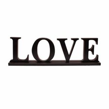 Wooden Cutout Word LOVE Sign Block Letter Rustic Sign Tabletop Words Decor