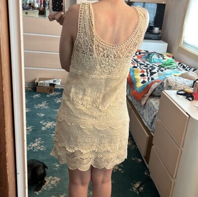 American Eagle White Crochet Dress Extra Small XS | eBay