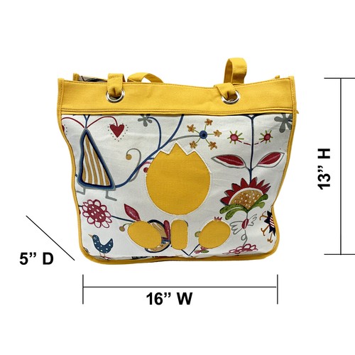 16x13 Fashion Floral Canvas Tote Shoulder Handbag Teen Woman Lady Weekend Bag - Picture 7 of 7