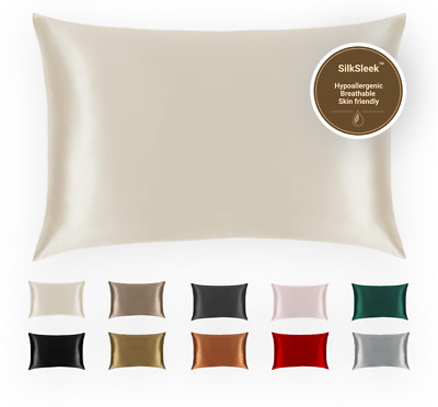 SilkSleek - Kissenbezug aus 100 % reiner Maulbeerseide - 22 mm hypoallergen, Anti-Aging