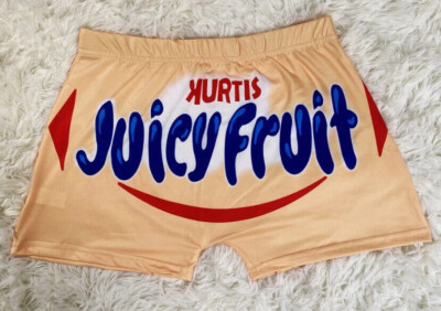 Stretchy Juicy Fruit Gum Themed Shorts Booty/Yoga Shorts - Large