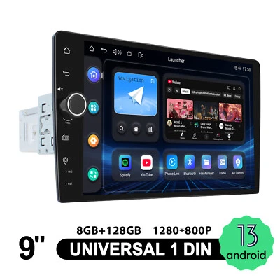 GENIESSEN 8GB+128GB 1 DIN JOYING 9 Zoll Android 13 Autoradio mit Qualcomm Snapdragon GPS
