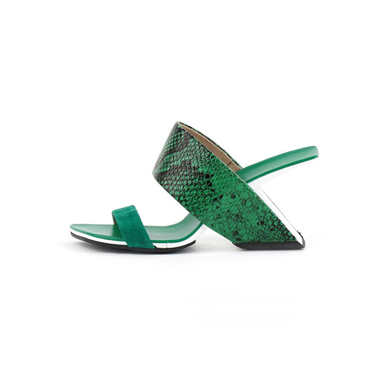 PANTOFOLA D’ORO Scarpe estive sandali donna outdoor estivi tacco alto punta aperta pelle ciabatte