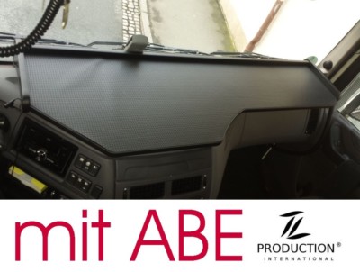 LKW-Tisch DAF Euro 6 (XF106) durchgehender Ablagetisch + Antirutschmatte Schwarz