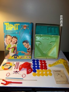 Clean Vintage 1965 Ideal Toy Tip It Game With Playing Pieces Box Inserts 99 Ebay