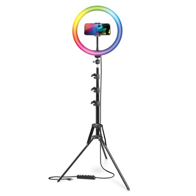 12-Inch LED RGB Ring Light Studio Kit with Special Effects; Black
