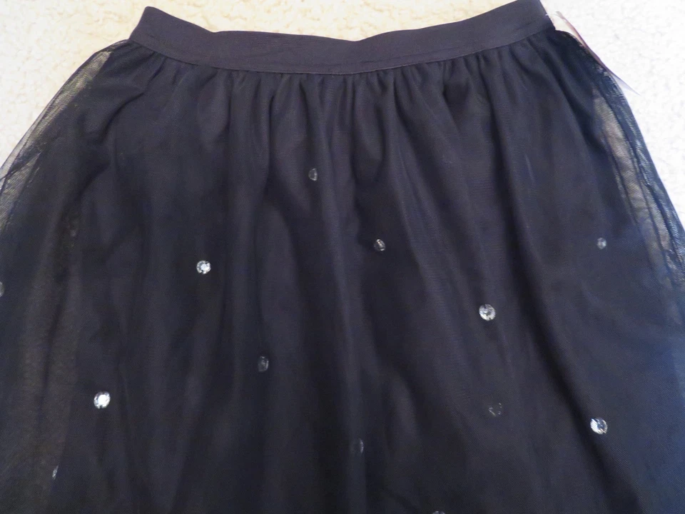 Nuevo Niñas Circo Negro Tul Tutú Falda En Capas Estrás Transparente Talla Mediana 7/8 Foto 2 de 4