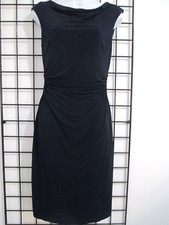 DAVID MEISTER 🌸 SIZE 2==BLACK / RUCHED WAIST / STRETCH KNIT / MIDI DRESS