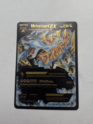 Mega M Charizard EX 230HP blue flame Black Foil Collectible Card NM