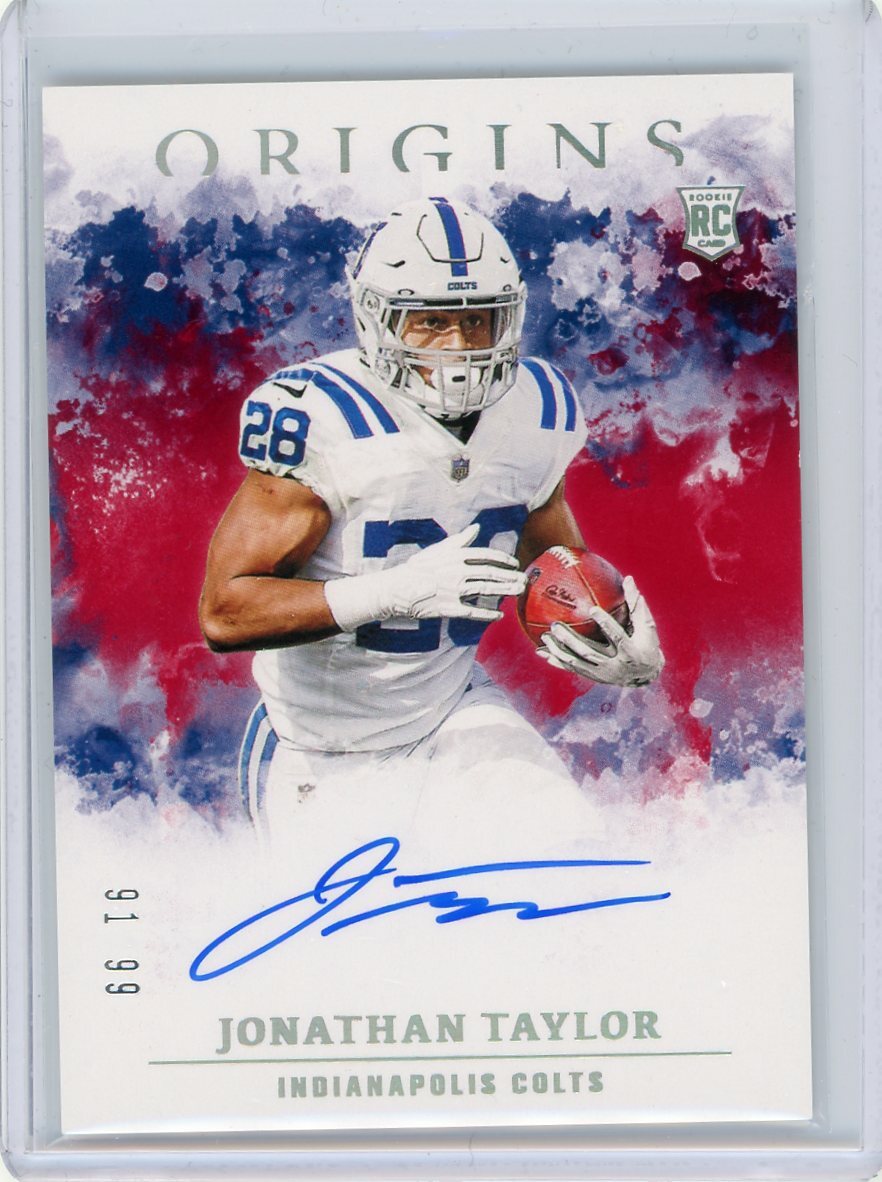 2020 Panini Origins Red Rookie Autograph #RA-JT Jonathan Taylor #91/99