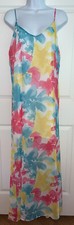 Pink Lily Sz Small Sleeveless Bright Floral Maxi Dress Sundress EUC USA Made