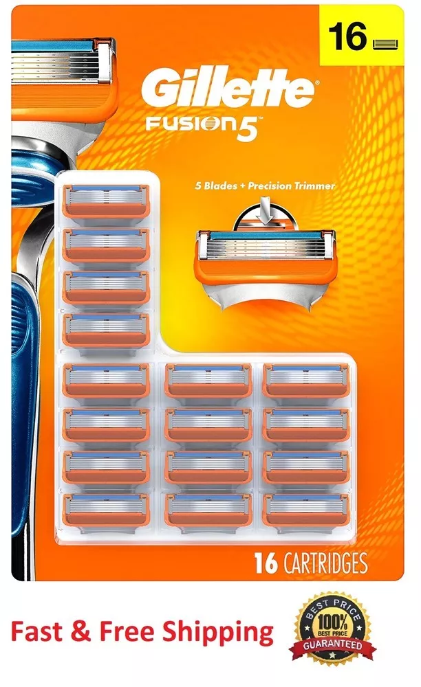 16 GILLETTE FUSION 5 Razor Blades Refill Shaver Cartridges Fit Flex ball Power 8