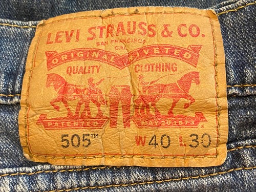 Levi's 505 Straight Leg 40x30 Regular Fit Jeans Stretch Denim Factory Faded Mens - Picture 5 of 9