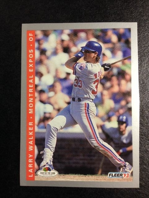 1993 Fleer Fruit of the Loom Larry Walker "proof card" 1 of a kind blankback!