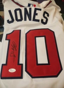 chipper jones autographed jersey