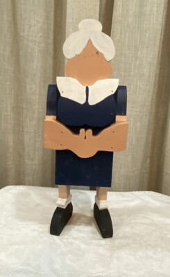 Wooden Granny Kitchen Plastic Bag Holder & Dispenser For CounterTop
