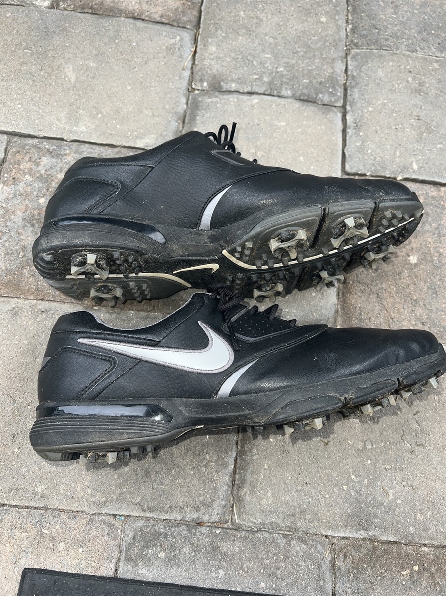 Nike Heritage Golf Shoes Men's Size 9.5 Black Leather