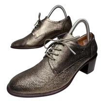 Sofft Women's Copper Patience Leather Metallic Block Heel Oxford Shoes Size 10M