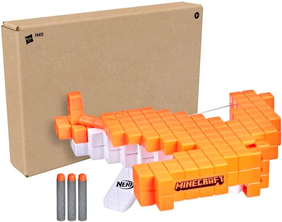 Nerf Minecraft Pillagers Crossbow Toy Orange/White brand new