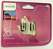 2 X Philips G4 2 pin LED Warm White 2w=20w 200 Lumen 2700K Bulbs (RARE)