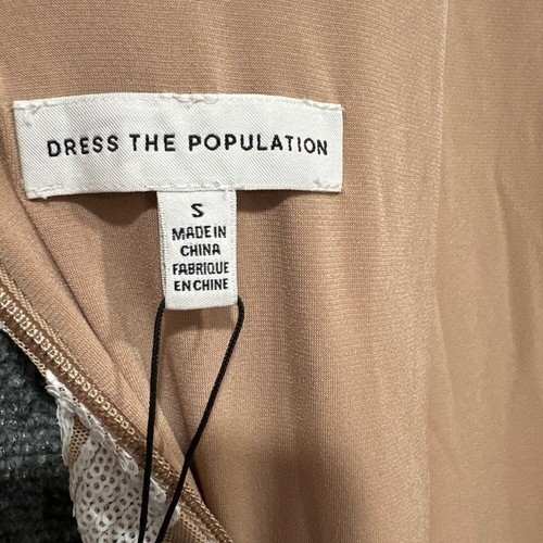 Dress the Population NWT Marcella dress SMALL nude white sequins cap sleeve prom - Picture 11 of 16