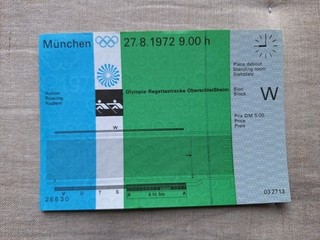 Alte Eintrittskarte Olympia 1972 in München Rudern 27.August 1972