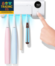 UV Toothbrush Cleaner, Timer Function, Rechargeable Tooth Brush Holder Wall-Moun