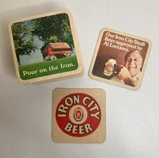 Vintage Iron City Beer Coasters Lot of 49 “Pour on the Iron” & Al Luccioni 70's