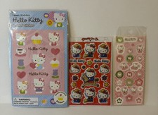 Lot Of 3 Hello Kitty Sticker Sheets Scented Puffy Regular- New Open Wrapper Lot Of 3 Hello Kitty Sticker Sheets Scented Puffy Regular- New Open Wrapper