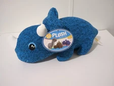 Toy Box 17" Knit Baby Dinosaur Plush Blue Triceratops Stuffed Animal NWT