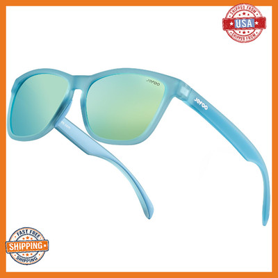 Jefoo Polarized Sports Sunglasses for Women Men Running Retro Trendy Sun Glasses