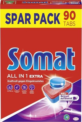 Somat All in 1 Extra Spülmaschinen Tabs 90 Stück Geschirrspültabs Multifunktion