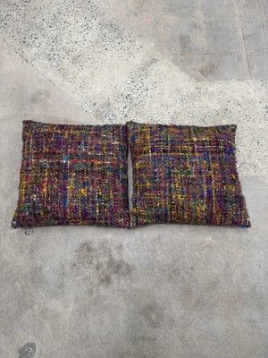 Safavieh Carrie Pillow DEC801E-2020 Set Of 2 Rainbow Tweed Silk Feather