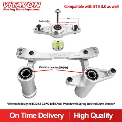 Vitavon Bell Crank System with Non- Spring Servo Damper For LOSI 5T2.0 5T E3.0