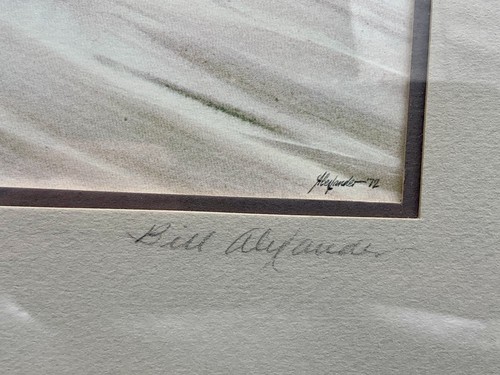 Bill Alexander Oil Paint Print Cross Country Skiers 1972 - Picture 3 of 8