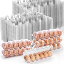 80 Pack Egg Cartons Cheap Bulk 12 Count, Clear Plastic Egg Cartons for Chicken E