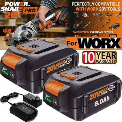 For WORX 20V 8.0AH MAX Extend Lithium-Ion Battery WA3525 WA3575 WA3520 1/2pack